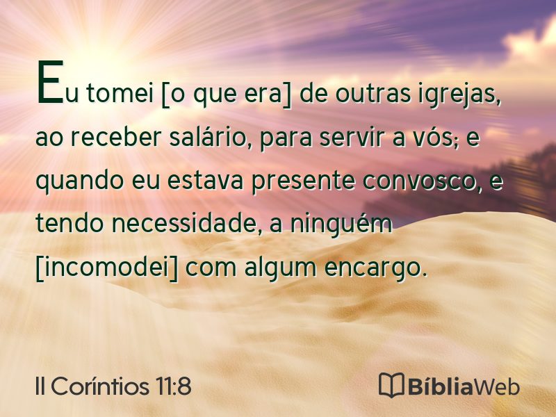 II Coríntios 11:8 em imagem para compartilhar