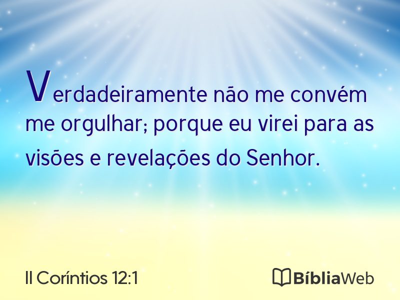 II Coríntios 12:1 em imagem para compartilhar