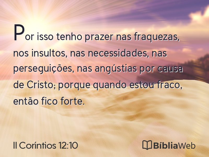 II Coríntios 12:10 em imagem para compartilhar