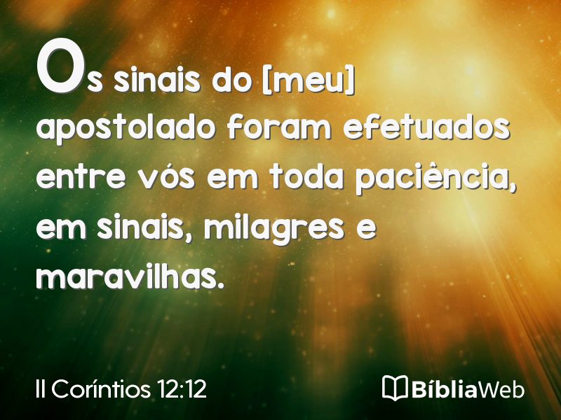II Coríntios 12:12 em imagem para compartilhar