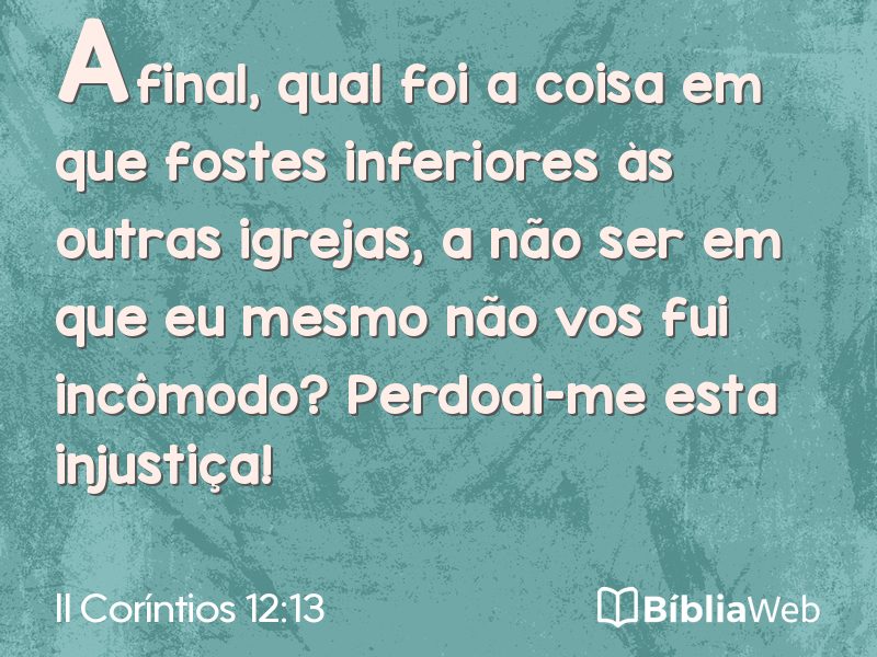 II Coríntios 12:13 em imagem para compartilhar