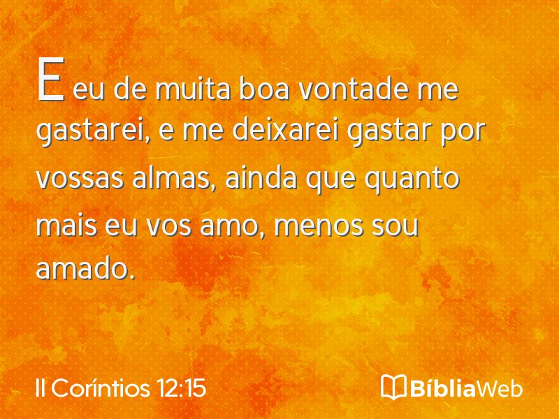 II Coríntios 12:15 em imagem para compartilhar