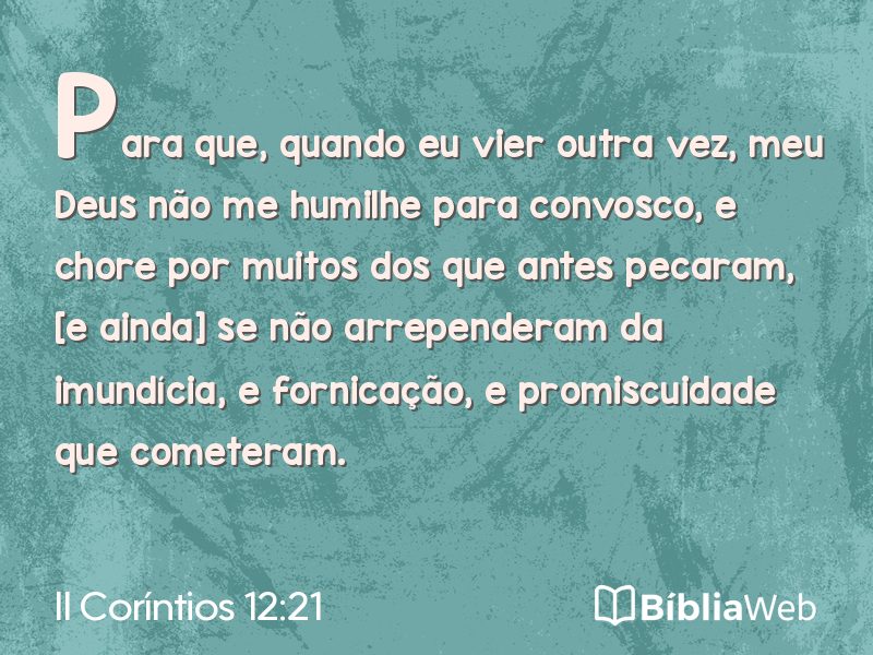 II Coríntios 12:21 em imagem para compartilhar