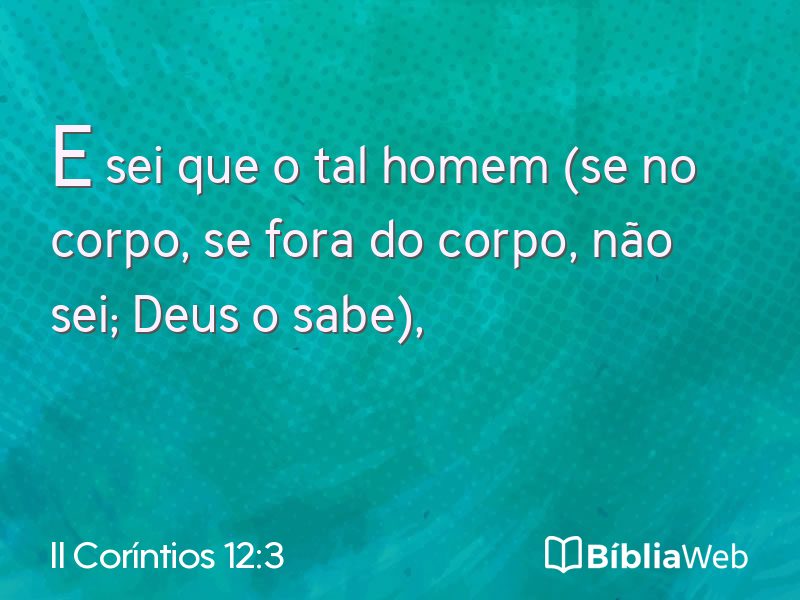 II Coríntios 12:3 em imagem para compartilhar