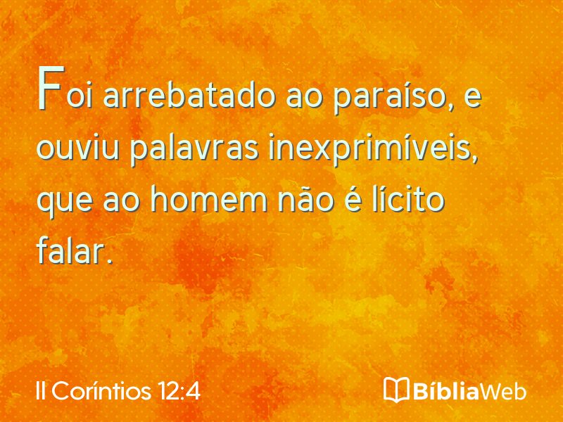 II Coríntios 12:4 em imagem para compartilhar