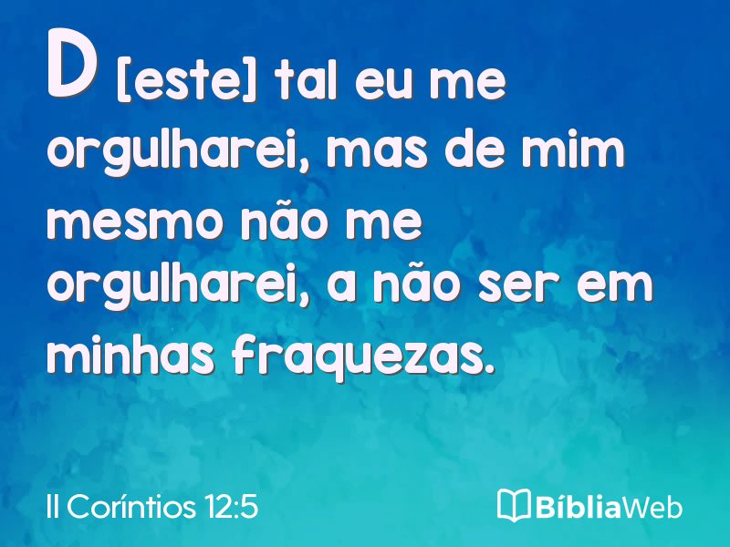 II Coríntios 12:5 em imagem para compartilhar