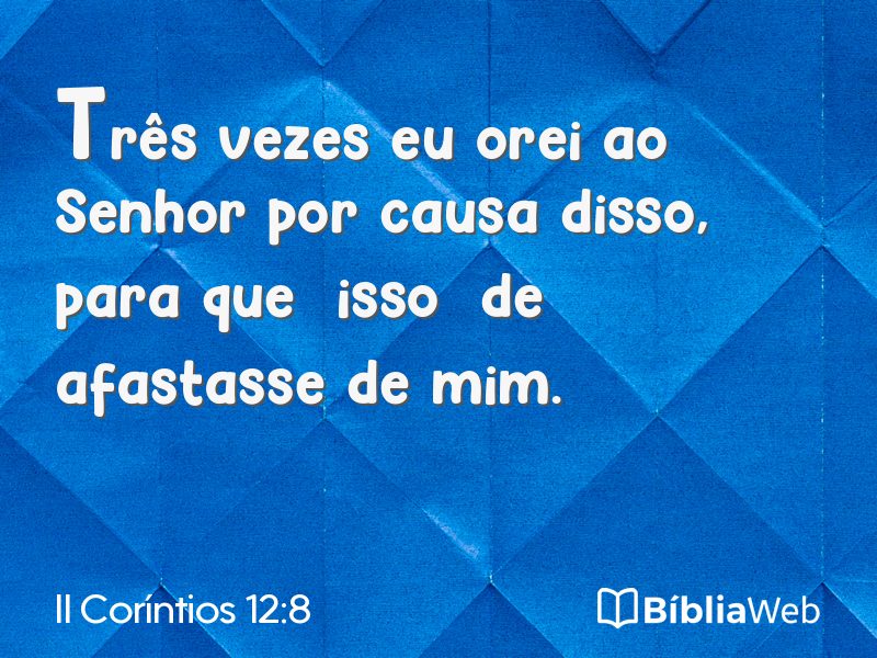 II Coríntios 12:8 em imagem para compartilhar