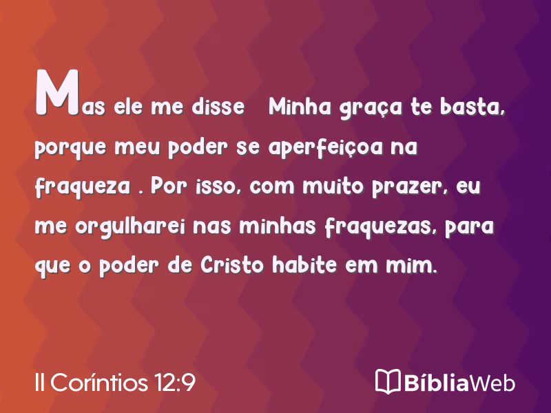 II Coríntios 12:9 em imagem para compartilhar