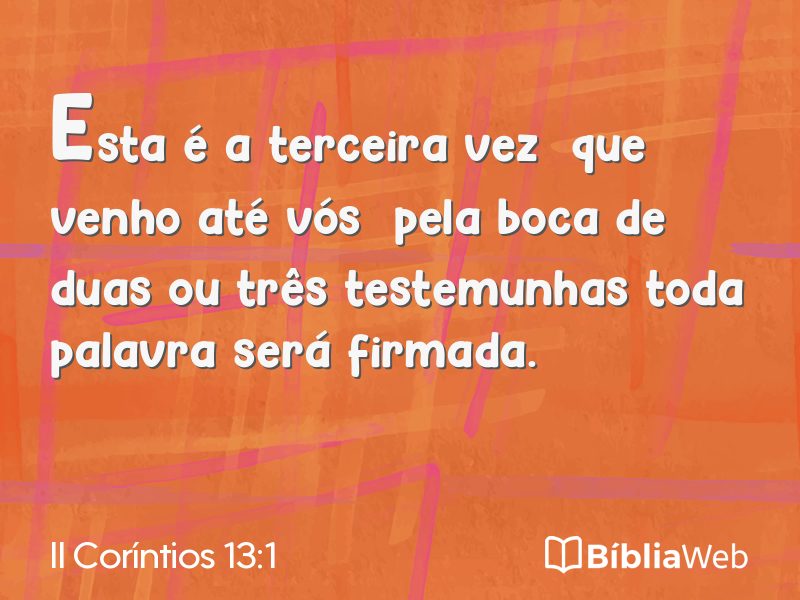 II Coríntios 13:1 em imagem para compartilhar