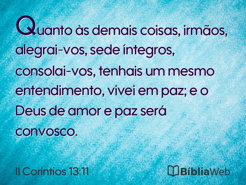II Coríntios 13:11 em imagem para compartilhar