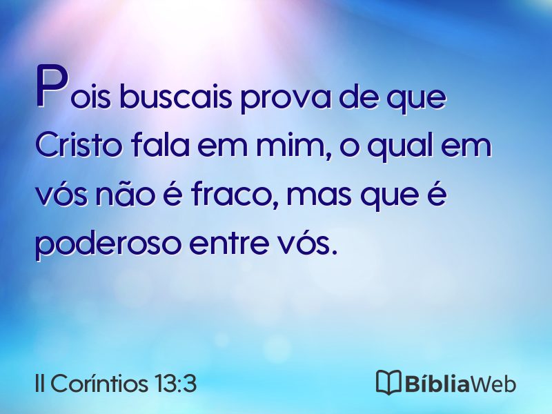 II Coríntios 13:3 em imagem para compartilhar