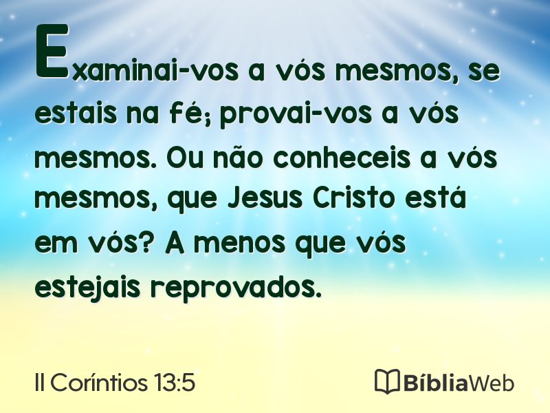 II Coríntios 13:5 em imagem para compartilhar