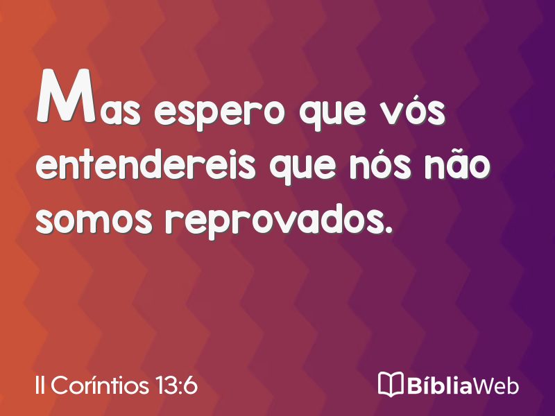 II Coríntios 13:6 em imagem para compartilhar