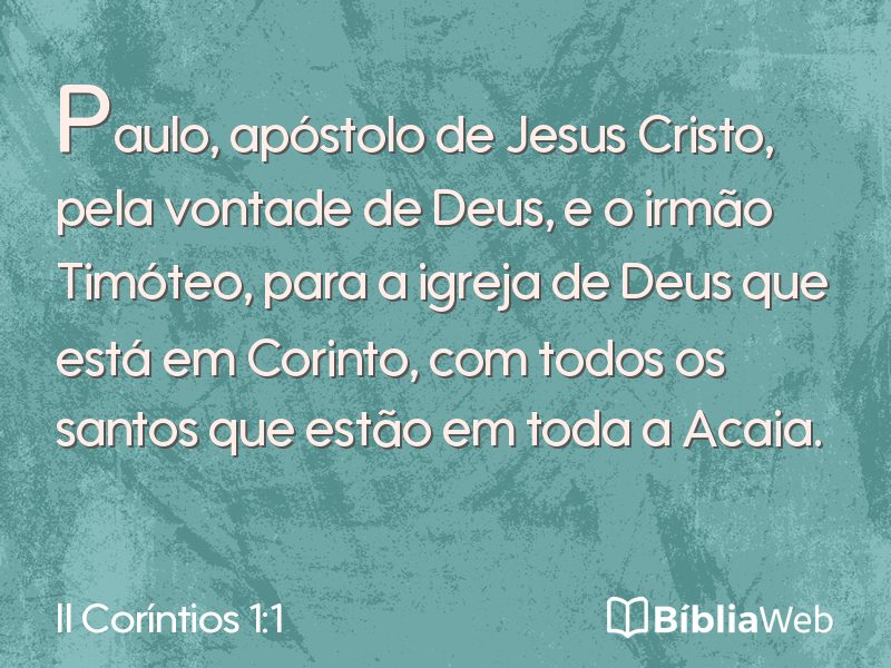 II Coríntios 1:1 em imagem para compartilhar