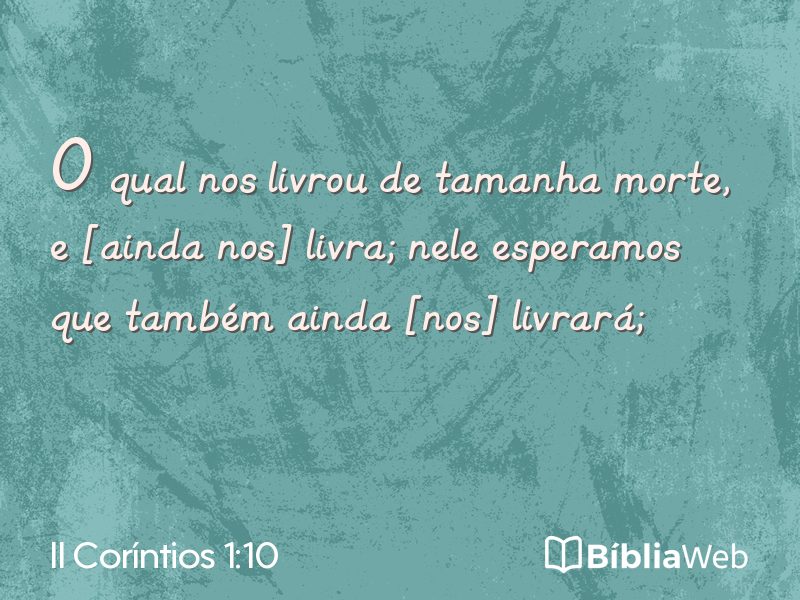 II Coríntios 1:10 em imagem para compartilhar