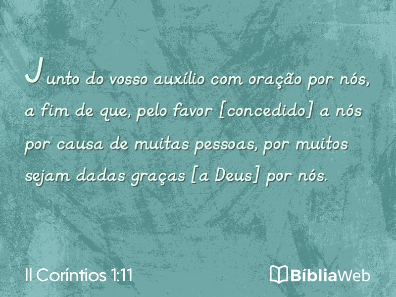 II Coríntios 1:11 em imagem para compartilhar