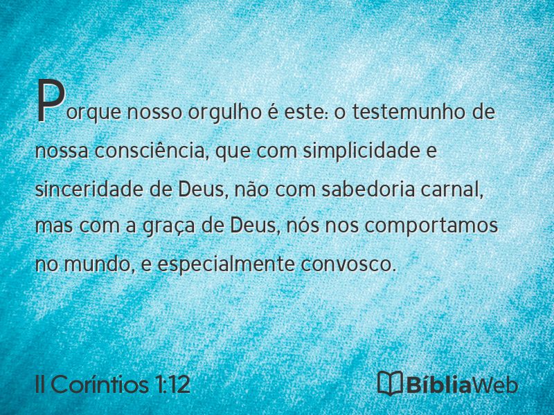 II Coríntios 1:12 em imagem para compartilhar