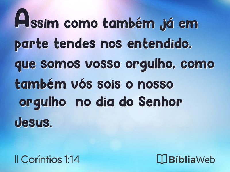 II Coríntios 1:14 em imagem para compartilhar