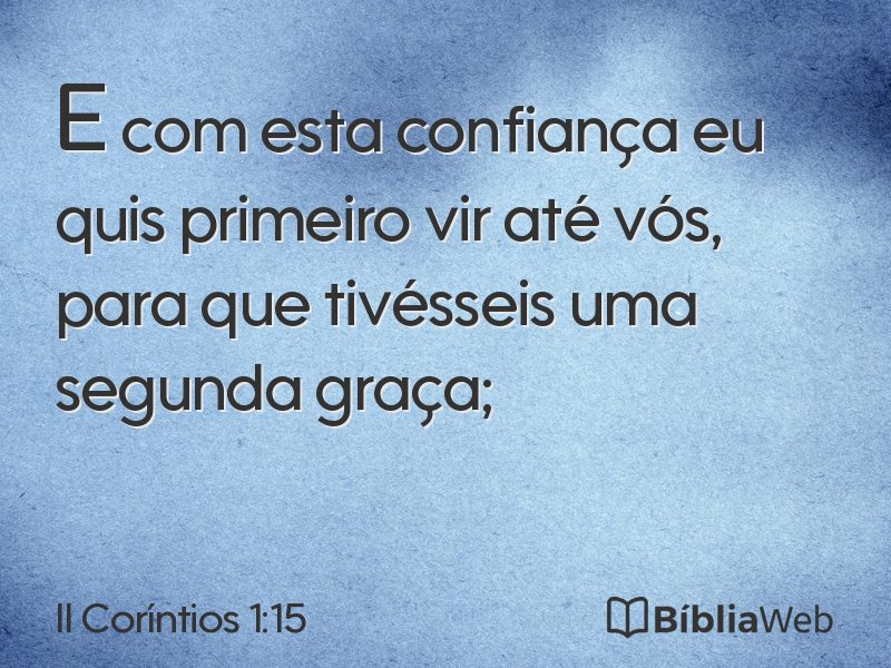 II Coríntios 1:15 em imagem para compartilhar