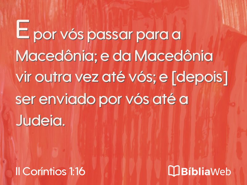 II Coríntios 1:16 em imagem para compartilhar