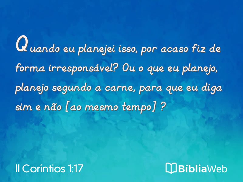 II Coríntios 1:17 em imagem para compartilhar