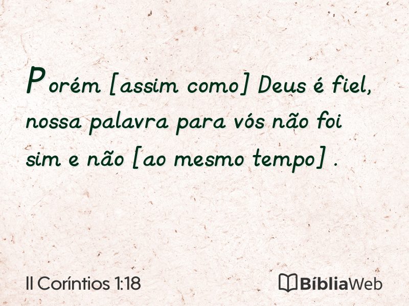 II Coríntios 1:18 em imagem para compartilhar