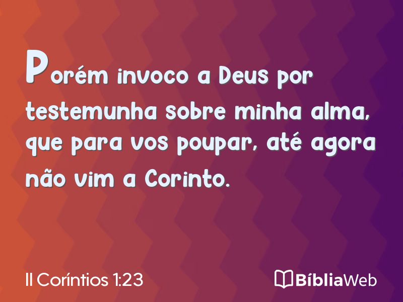 II Coríntios 1:23 em imagem para compartilhar