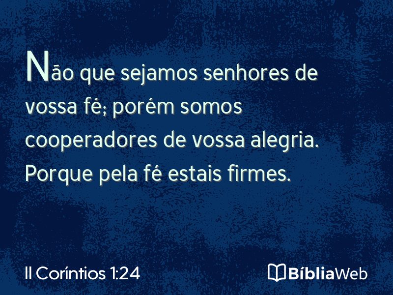 II Coríntios 1:24 em imagem para compartilhar