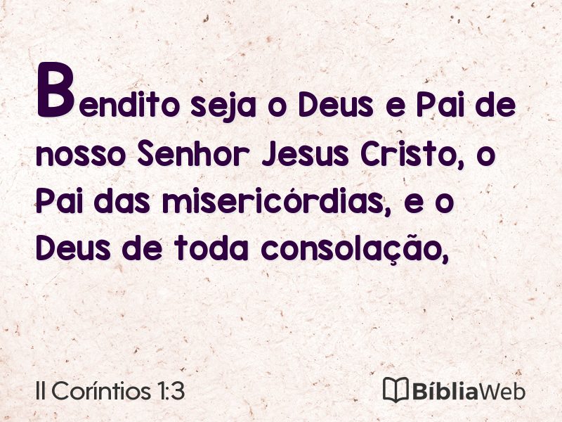 II Coríntios 1:3 em imagem para compartilhar