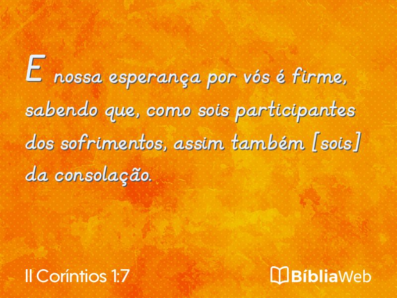 II Coríntios 1:7 em imagem para compartilhar