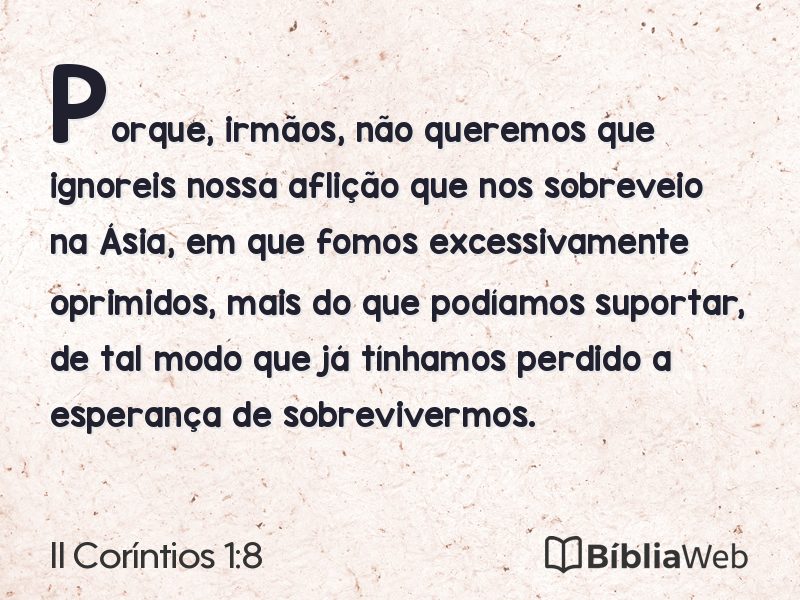 II Coríntios 1:8 em imagem para compartilhar