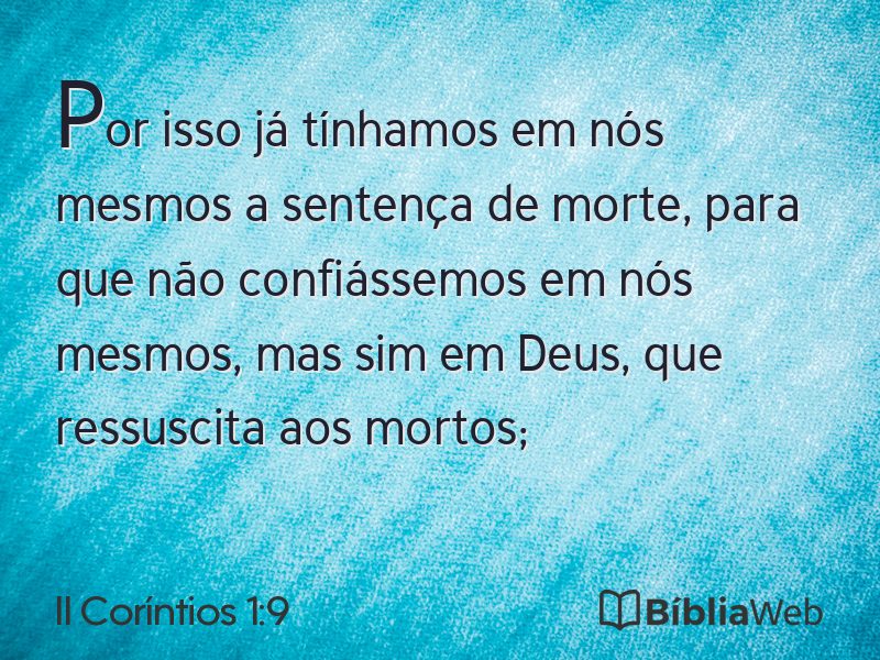 II Coríntios 1:9 em imagem para compartilhar
