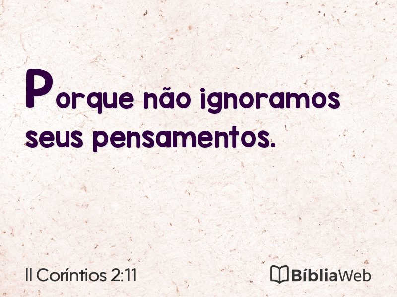 II Coríntios 2:11 em imagem para compartilhar