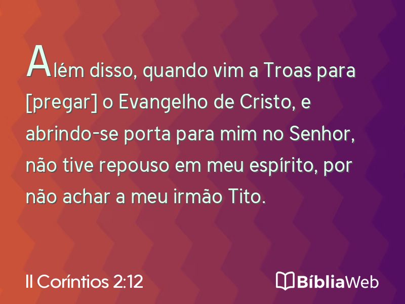 II Coríntios 2:12 em imagem para compartilhar