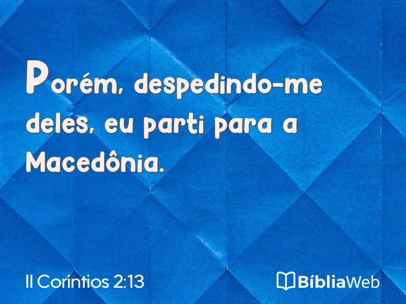 II Coríntios 2:13 em imagem para compartilhar