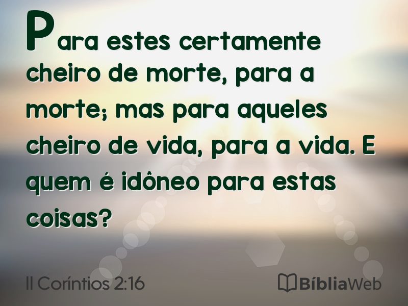 II Coríntios 2:16 em imagem para compartilhar