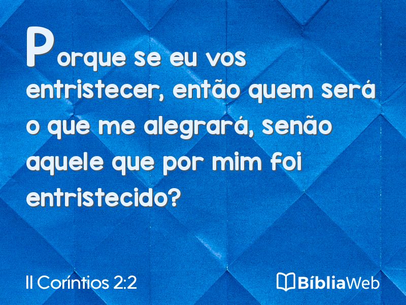 II Coríntios 2:2 em imagem para compartilhar