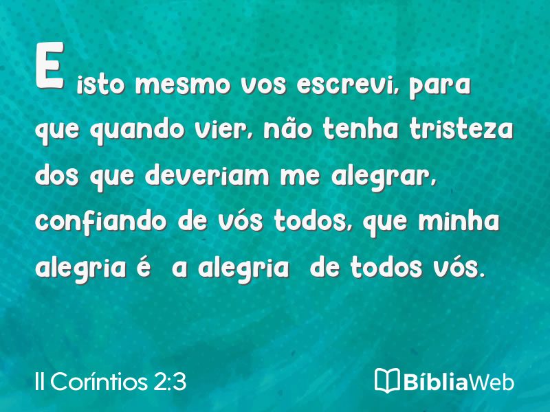 II Coríntios 2:3 em imagem para compartilhar