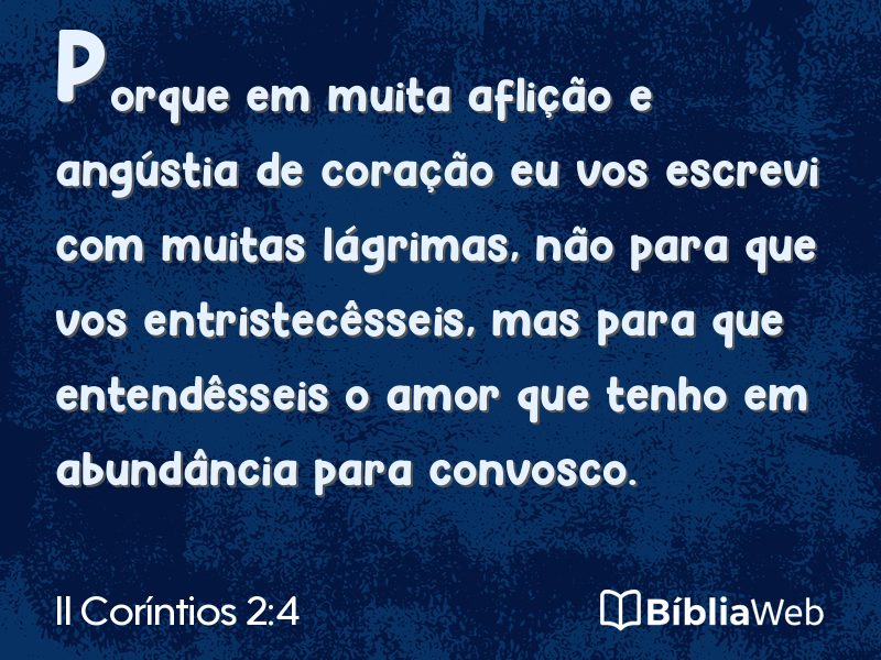II Coríntios 2:4 em imagem para compartilhar