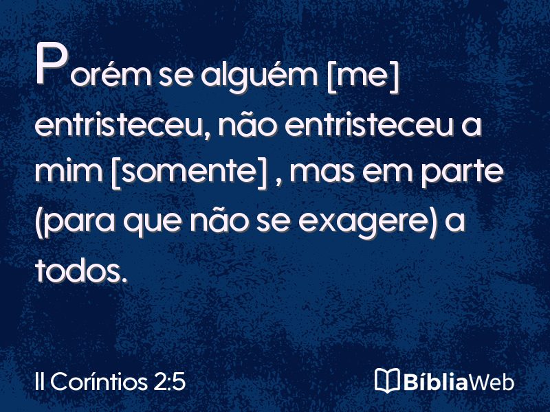 II Coríntios 2:5 em imagem para compartilhar