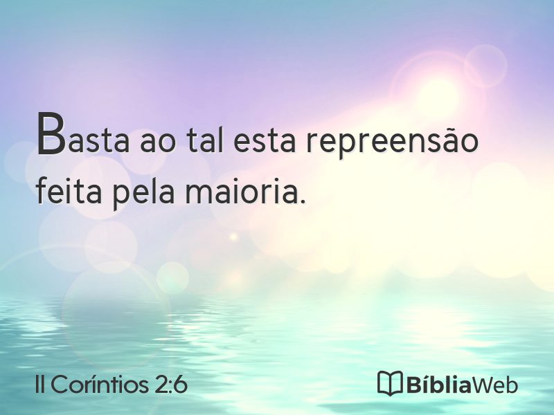 II Coríntios 2:6 em imagem para compartilhar