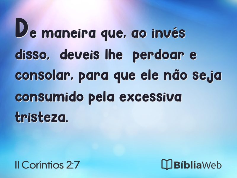 II Coríntios 2:7 em imagem para compartilhar