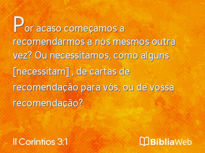 II Coríntios 3:1 em imagem para compartilhar