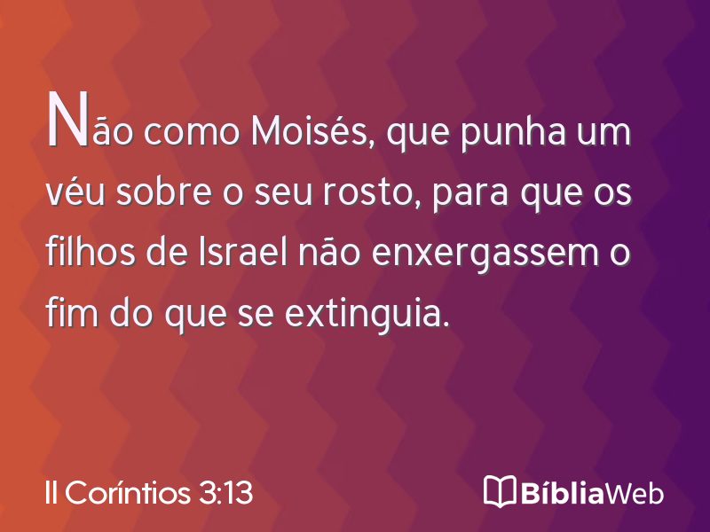 II Coríntios 3:13 em imagem para compartilhar