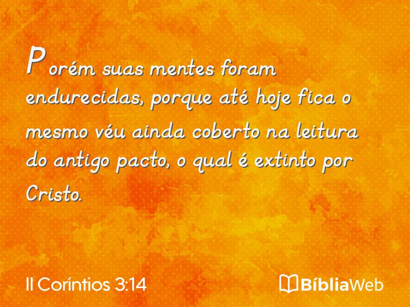 II Coríntios 3:14 em imagem para compartilhar