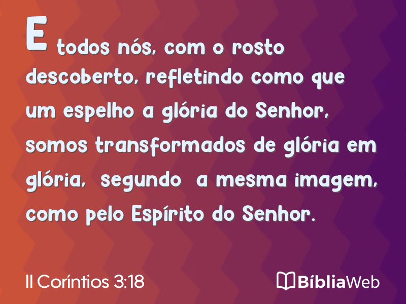 II Coríntios 3:18 em imagem para compartilhar