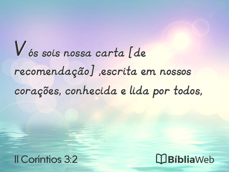 II Coríntios 3:2 em imagem para compartilhar