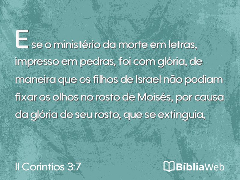 II Coríntios 3:7 em imagem para compartilhar