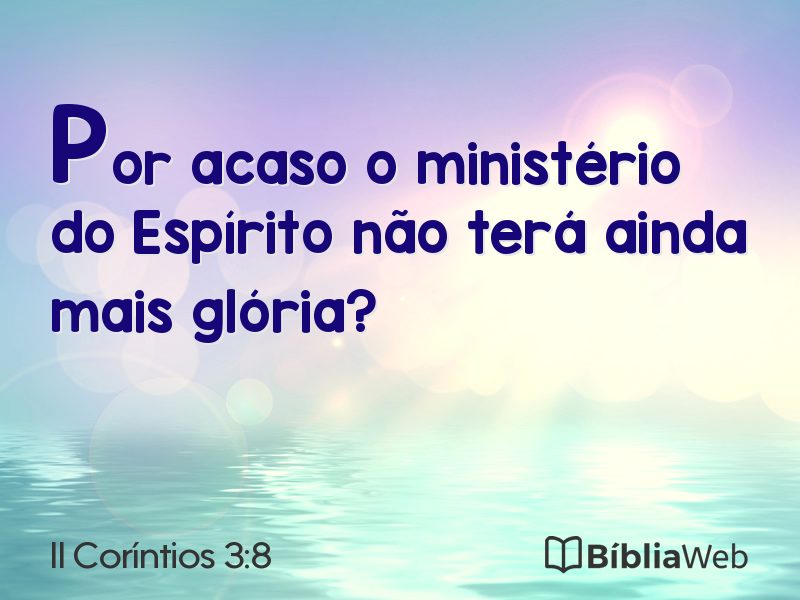 II Coríntios 3:8 em imagem para compartilhar