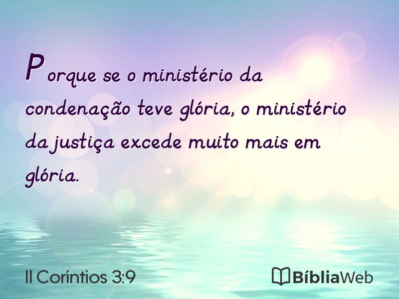 II Coríntios 3:9 em imagem para compartilhar